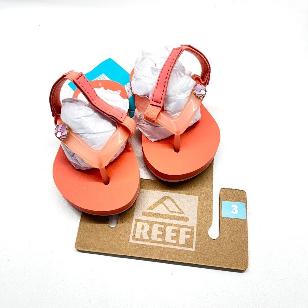Reef Toddler Girl Sandals Size 3 New, Coral Pink, Little Charming, Strap Back